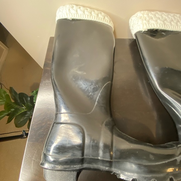 Hunter waterproof rain winter boots with removable sock leg warmer, size size 8 - Picture 6 of 10